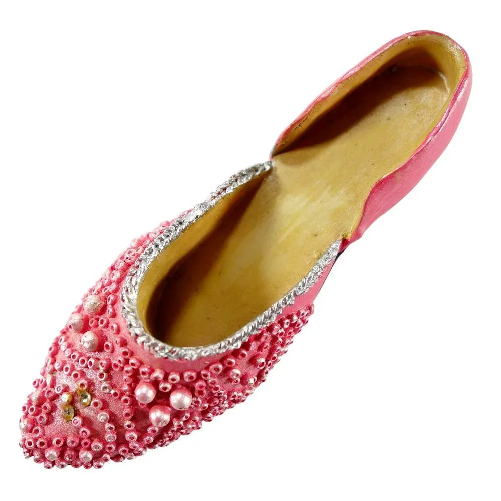 Vintage‎ Mini Pink Resin Heeled Shoe Seed Beads and Pearls